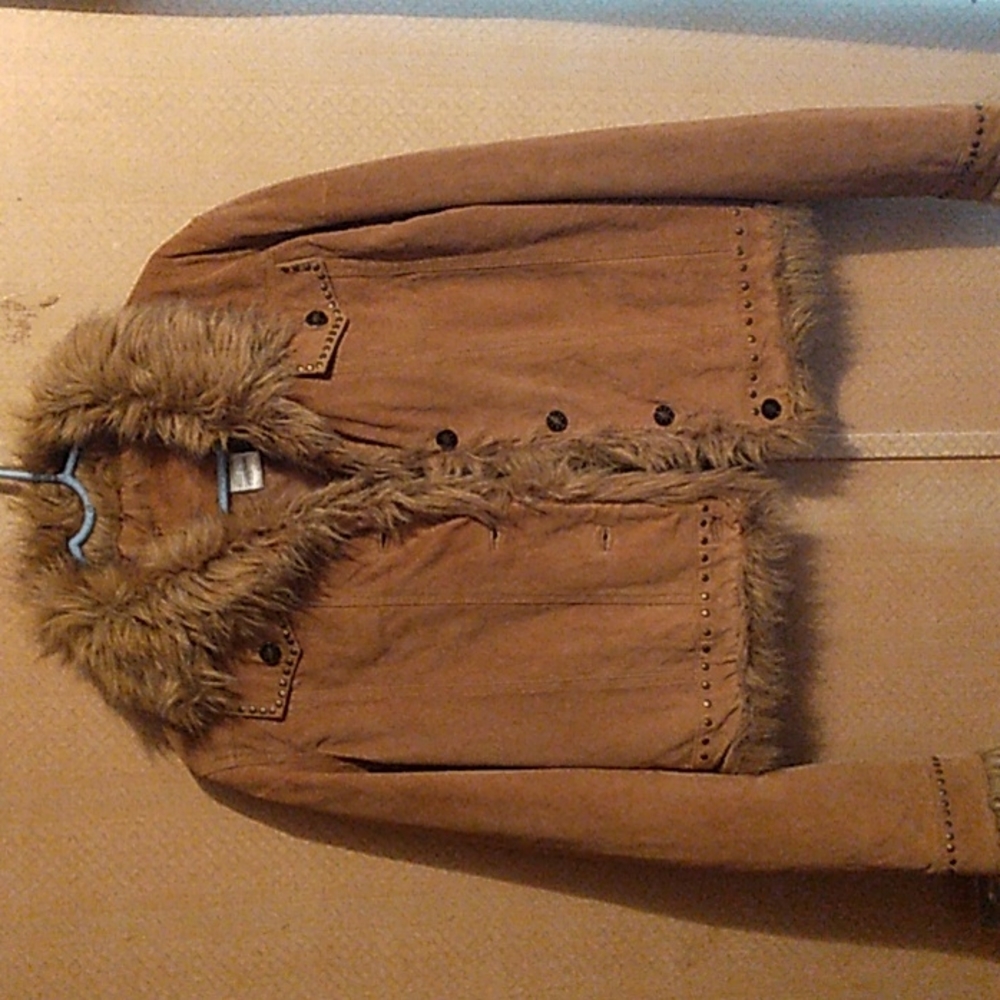 Suade hipster jacket.Red Camel